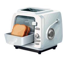 Toaster with bread in it, illustration vector
