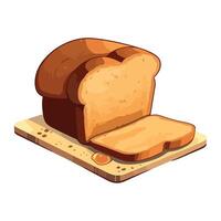 illustration of sliced bread on a cutting board vector