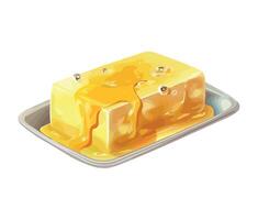 A piece of butter is sitting on a plate vector
