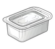 A plastic container with a lid on a white background vector