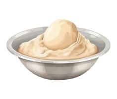Ice cream in a bowl on a white background vector