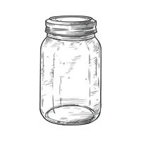 A drawing of a jar with a lid vector
