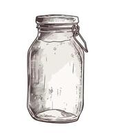 A drawing of a jar with a lid vector