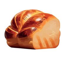A loaf of bread is shown on a white background vector