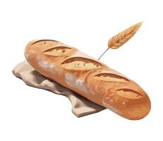 A loaf of bread with a feather on it vector