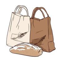 A bag of bread and a bag of bread vector