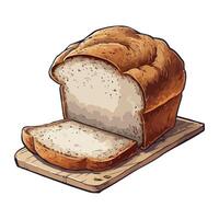 illustration of bread on a cutting board vector