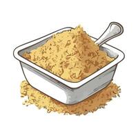 A bowl of rice with a spoon in it vector