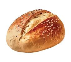 A bread loaf is shown on a white background vector