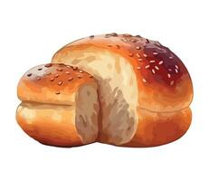 A loaf of bread with seeds on it vector