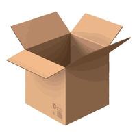 An open cardboard box on a white background vector