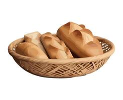 Bread in basket on white background vector