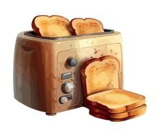 Toaster with slices of bread on it vector