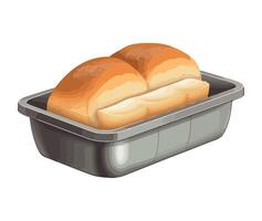 Bread in a container illustration vector