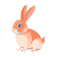 A cartoon rabbit with blue eyes and a white background vector