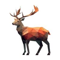 Low polygonal deer illustration vector