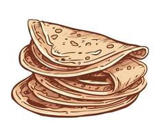 A stack of pancakes on a white background vector