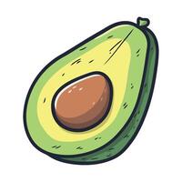 An avocado is shown in a cartoon style vector