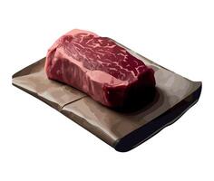 A piece of beef on a piece of paper vector