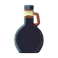 A bottle of syrup with a handle on a white background vector