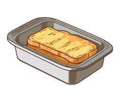 Toast in a container on a white background vector