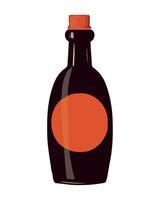 A bottle of beer with an orange label vector