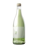 A bottle of green liquid with a wooden lid vector