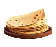 A stack of pancakes on a plate vector
