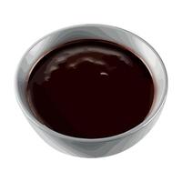 A bowl of chocolate sauce on a white background vector