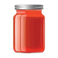 A jar of tomato sauce on a white background vector