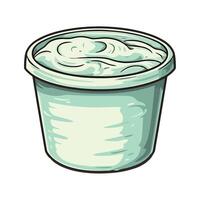 A container of yogurt on a white background vector