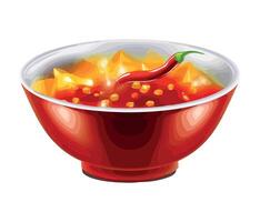 Chili sauce in a bowl vector