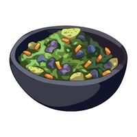 A bowl of green salad with carrots and celery vector
