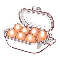 An illustration of eggs in a dish vector