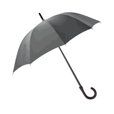 An open umbrella on a white background