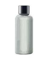 A bottle of liquid is shown on a white background vector