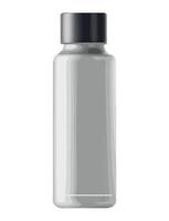 A gray bottle with a black cap on it vector