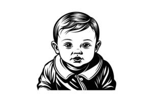 Baby Silhouette style with white background vector