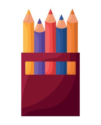 Color pencils in a red bag