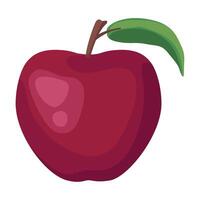 An apple with a green leaf on it vector