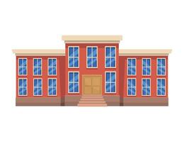 School building with windows and stairs illustration vector