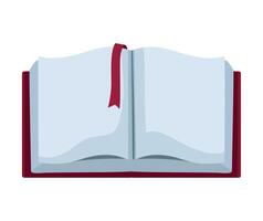 Open book with red ribbon icon illustration design vector