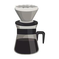 Coffee maker with coffee filter illustration on white background vector