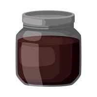 A jar of dark chocolate on a white background vector