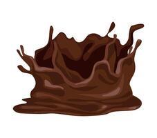 A chocolate liquid is splashing out of a cup vector
