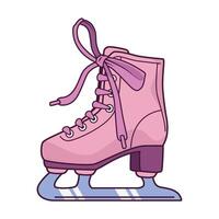 Ice skates with pink boots on a white background vector