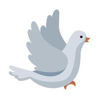 A white dove with orange beak and wings vector