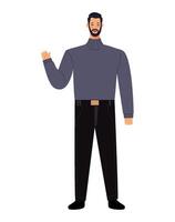 A man in a sweater and pants vector