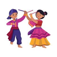 Indian children playing with a stick vector