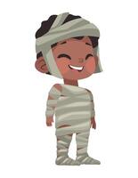 A cartoon character dressed as a mummy vector